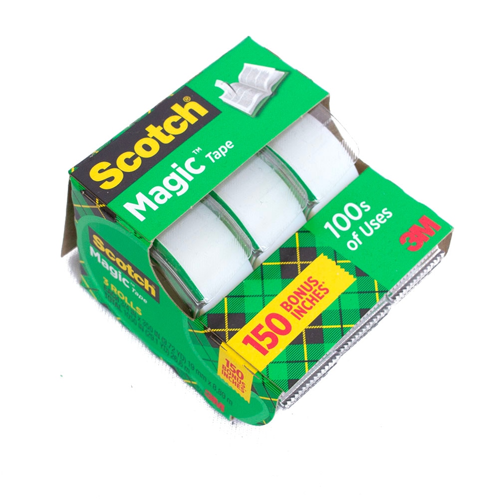 3M, Tape, Art & School, 0.75", Magic Tape, 350", 3 pack, 720189